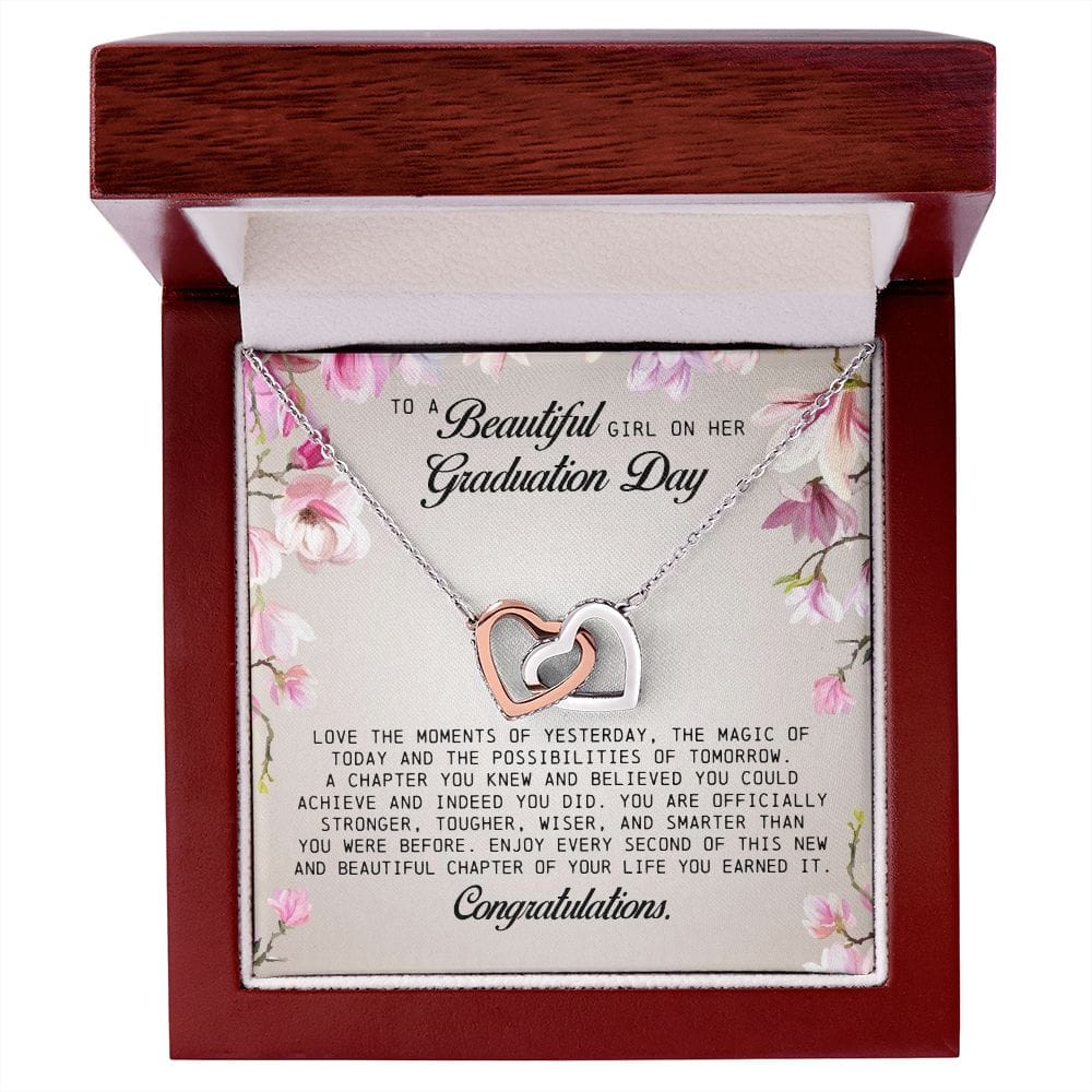 To a Beautiful Girl on Her Graduation Day, Interlocking Hearts Necklace