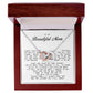 To my Beautiful Mom, Interlocking Hearts Necklace, Mother's Day Gift