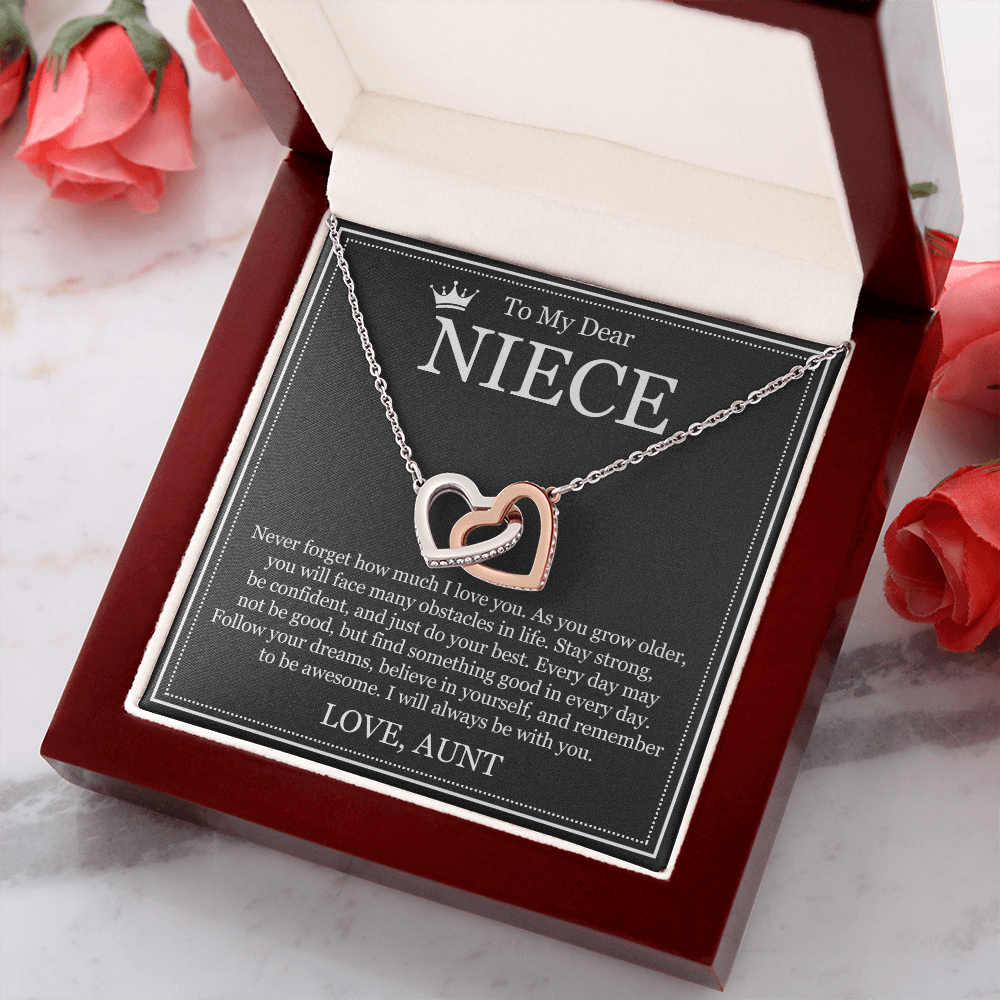 Interlocking Heart Necklace - To My Dear Niece