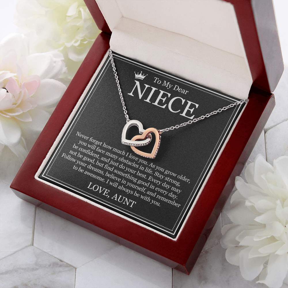 Interlocking Heart Necklace - To My Dear Niece