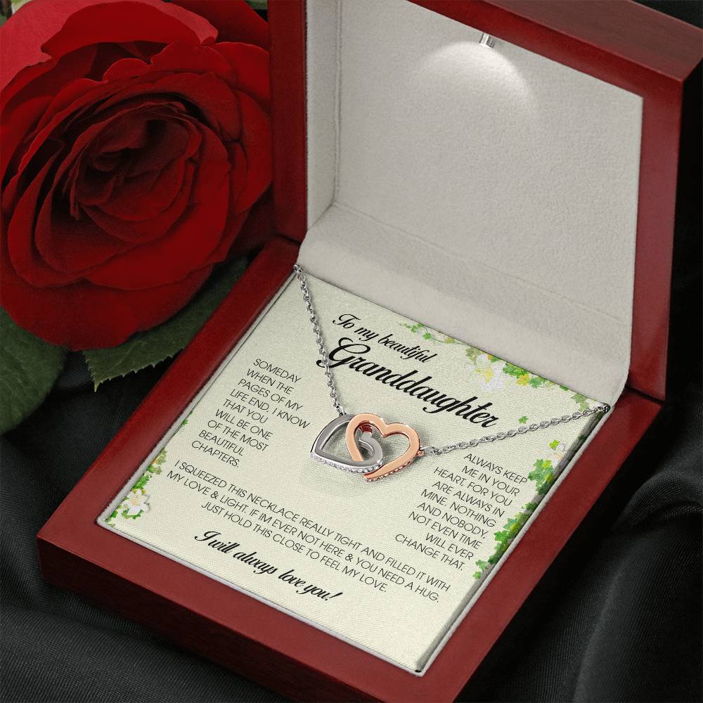 To My Beautiful Granddaughter, Interlocking Heart Necklace