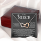 Interlocking Hearts Necklace - To My Niece "Never Forget How Much I Love You"