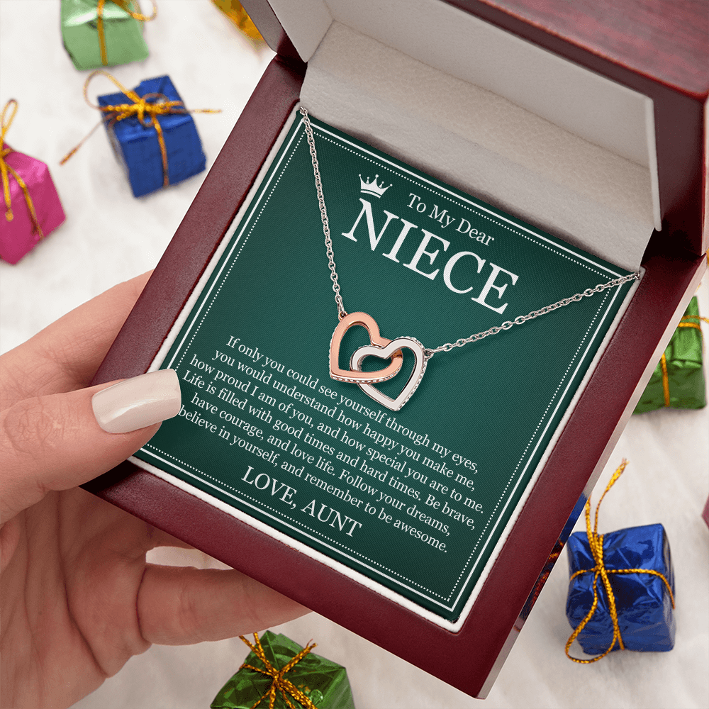Interlocking Heart Necklace - To My Dear Niece