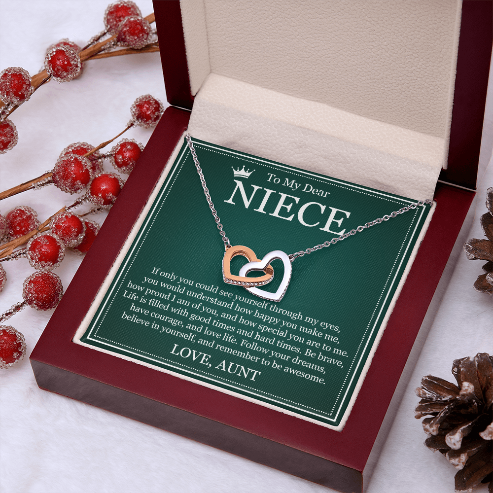 Interlocking Heart Necklace - To My Dear Niece
