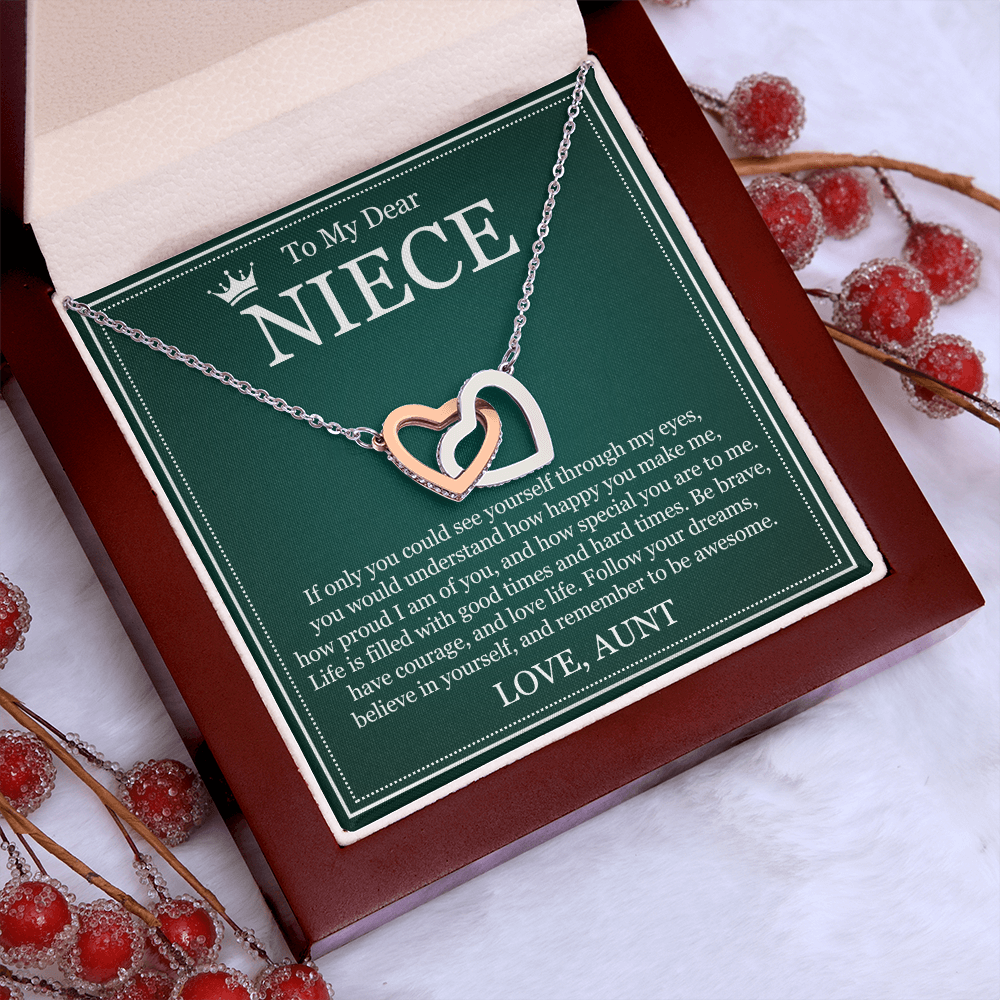 Interlocking Heart Necklace - To My Dear Niece