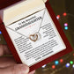 To My Beautiful Granddaughter "Never Forget That Grandma Loves You" Interlocking Heart Necklace