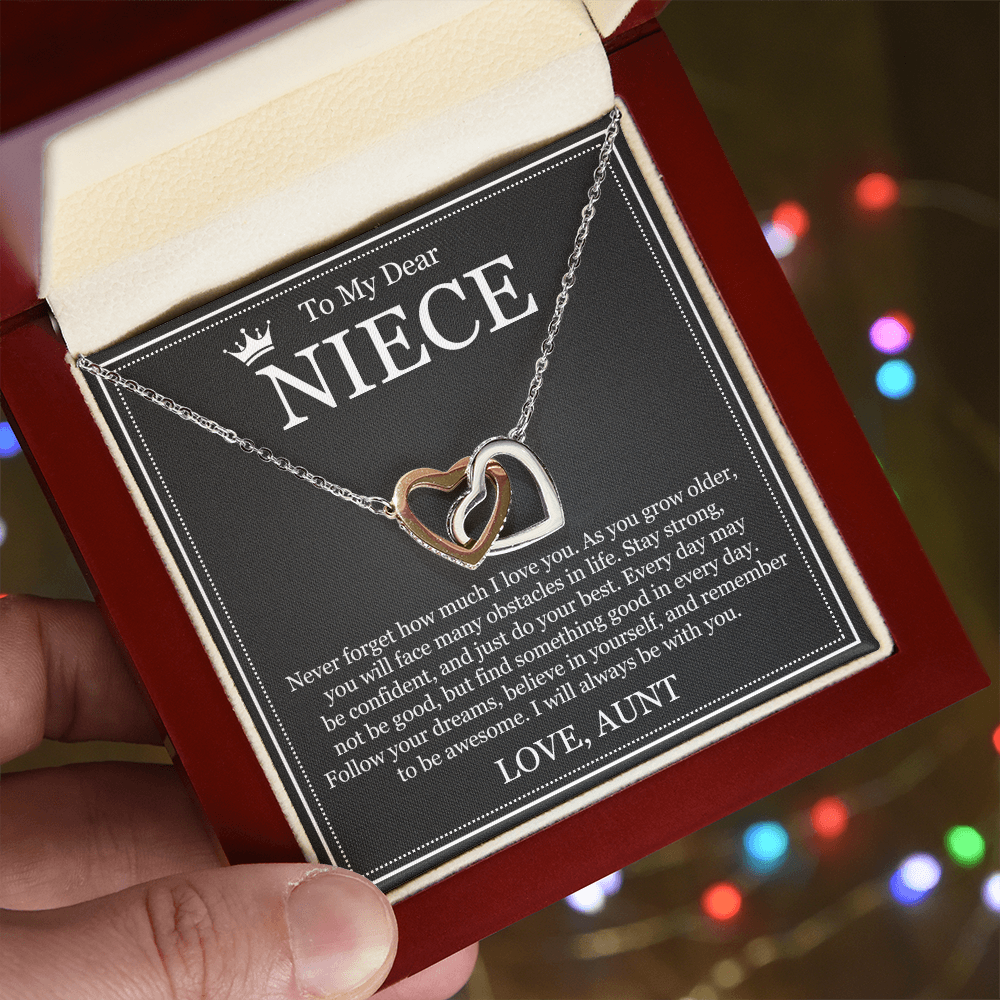 Interlocking Heart Necklace - To My Dear Niece