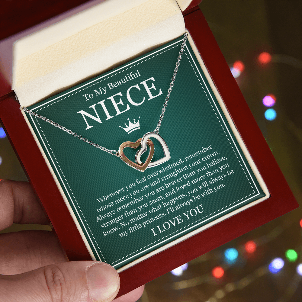 Interlocking Hearts Necklace - To My Beautiful Niece