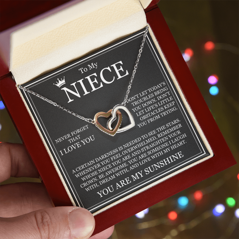 Interlocking Heart Necklace - To My Niece