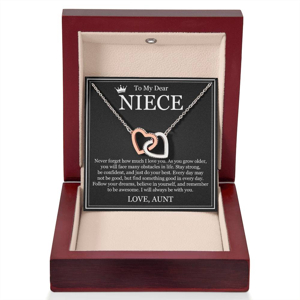 Interlocking Heart Necklace - To My Dear Niece