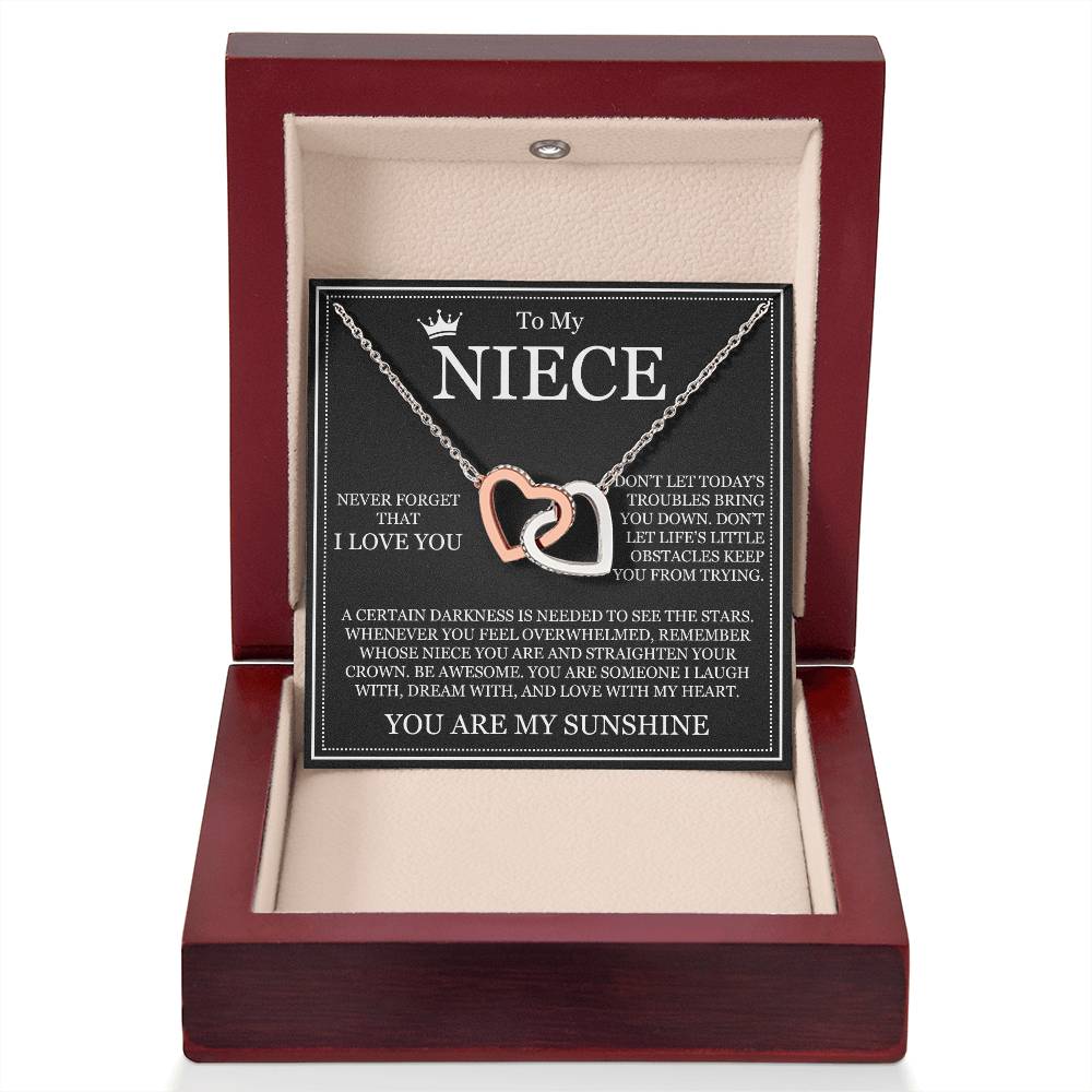 Interlocking Heart Necklace - To My Niece