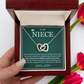Interlocking Hearts Necklace - To My Niece "Stay Strong, Be Confident"