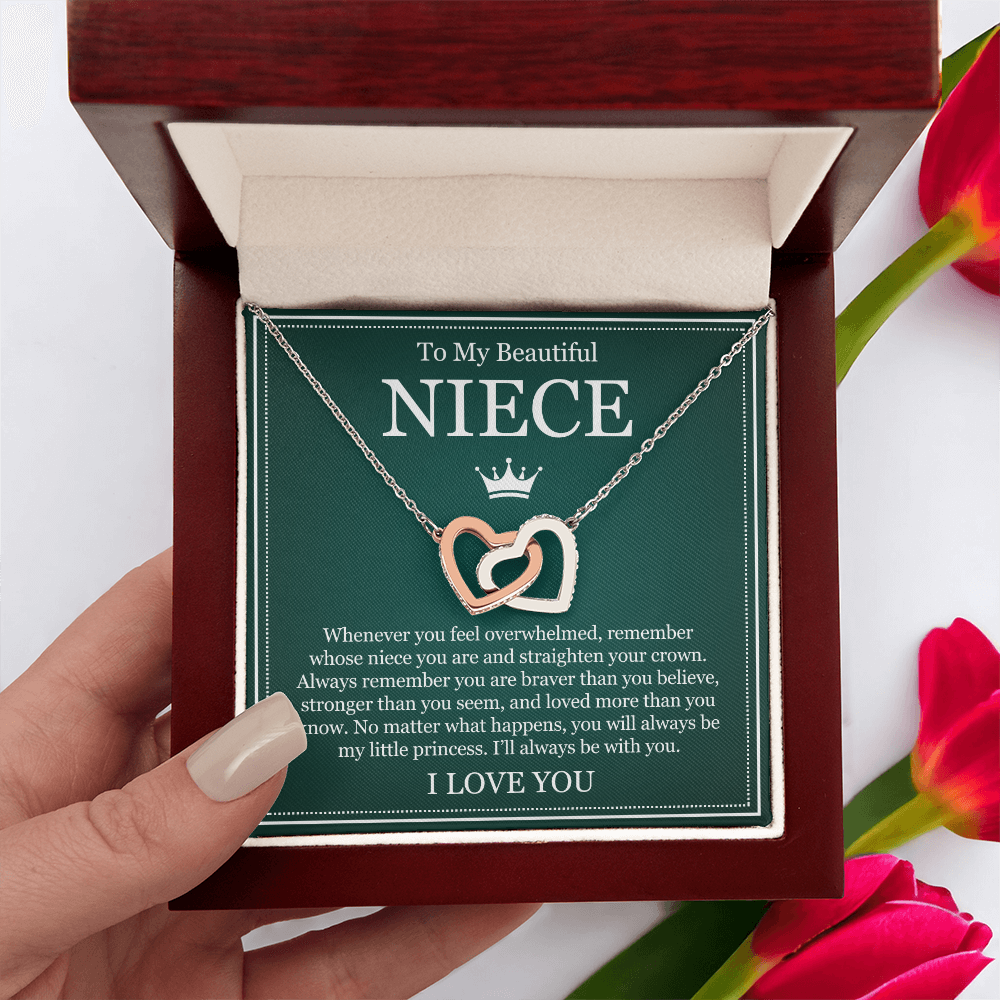 Interlocking Hearts Necklace - To My Beautiful Niece