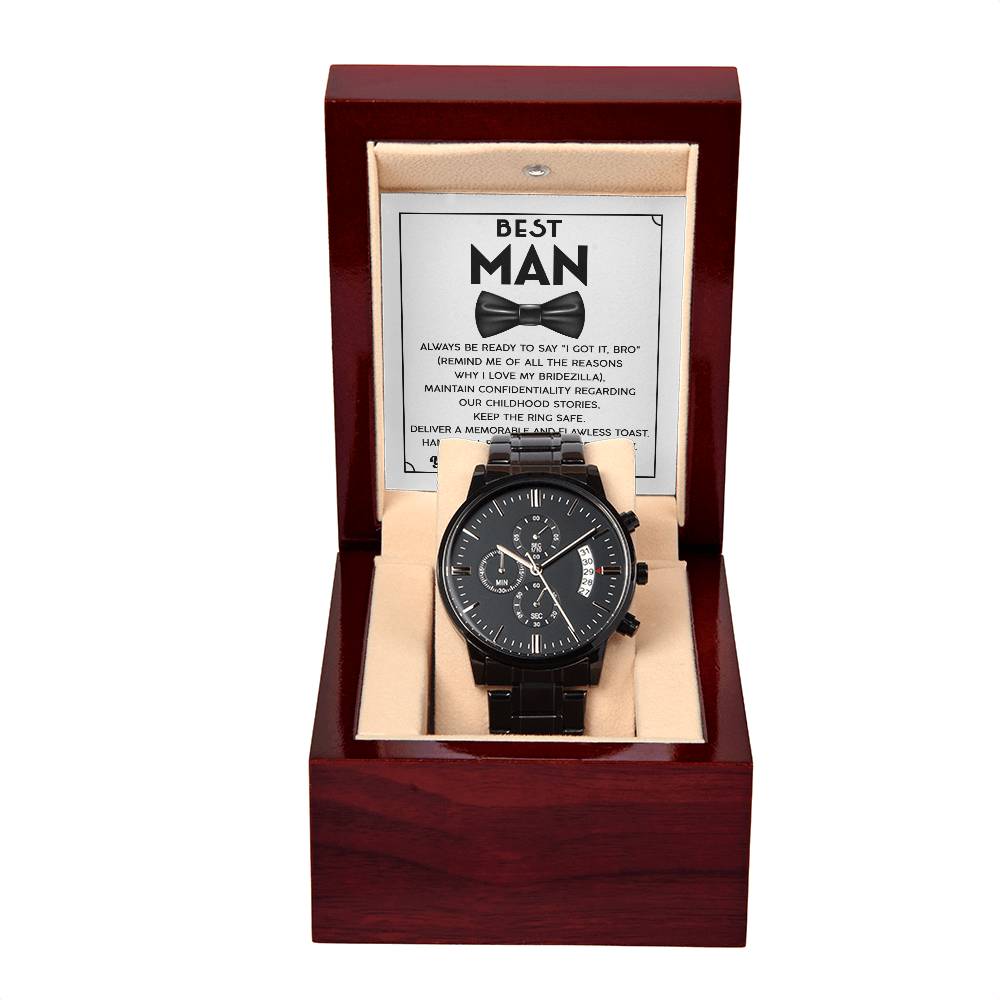 Black Chronograph Watch - To My Best Man
