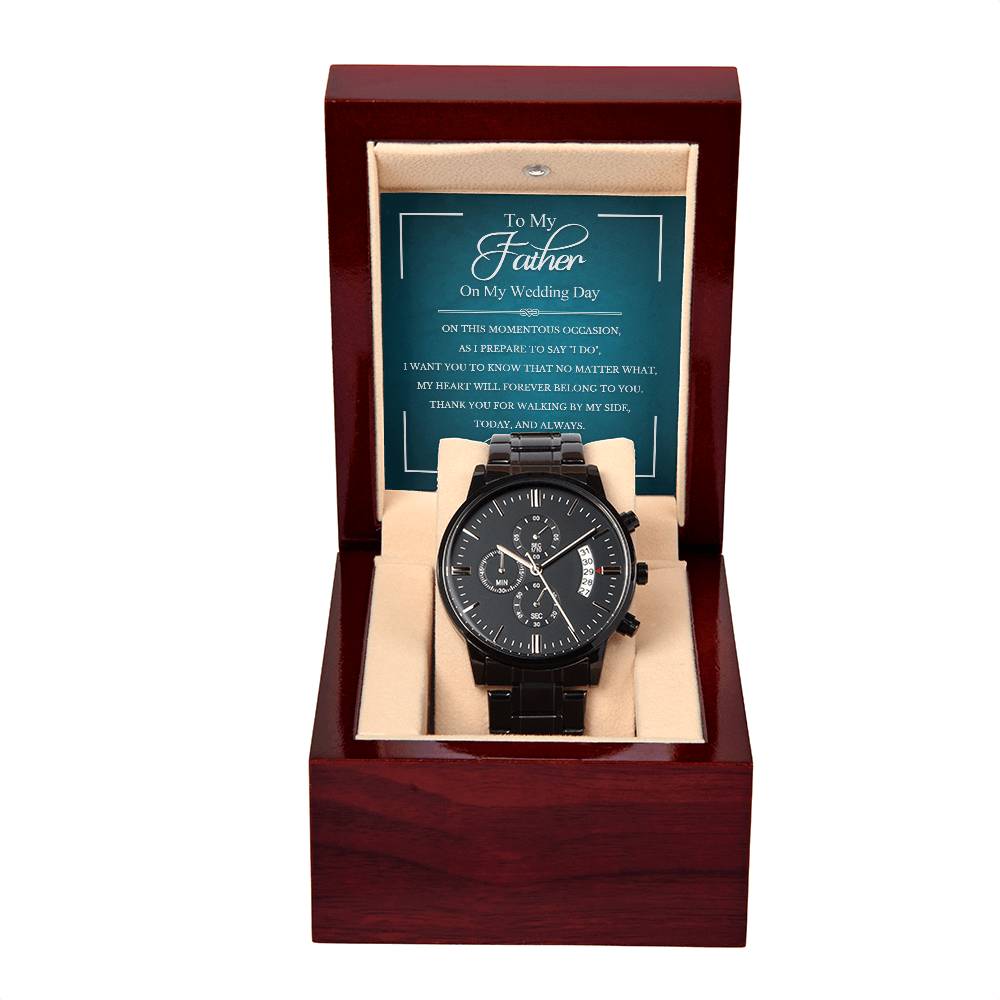 Black Chronograph Watch - To My Father On My Wedding Day