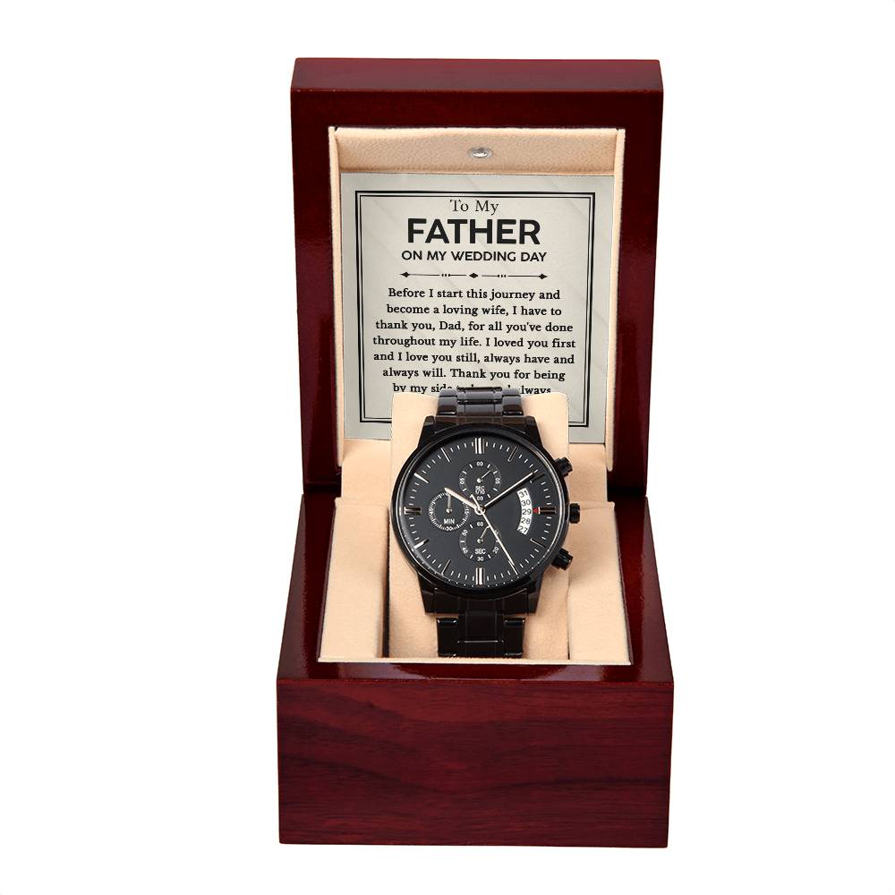Black Chronograph Watch - To My Father On My Wedding Day
