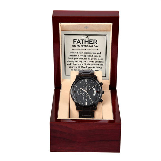 Black Chronograph Watch - To My Father On My Wedding Day