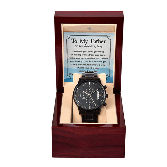 Black Chronograph Watch - To My Father On My Wedding Day