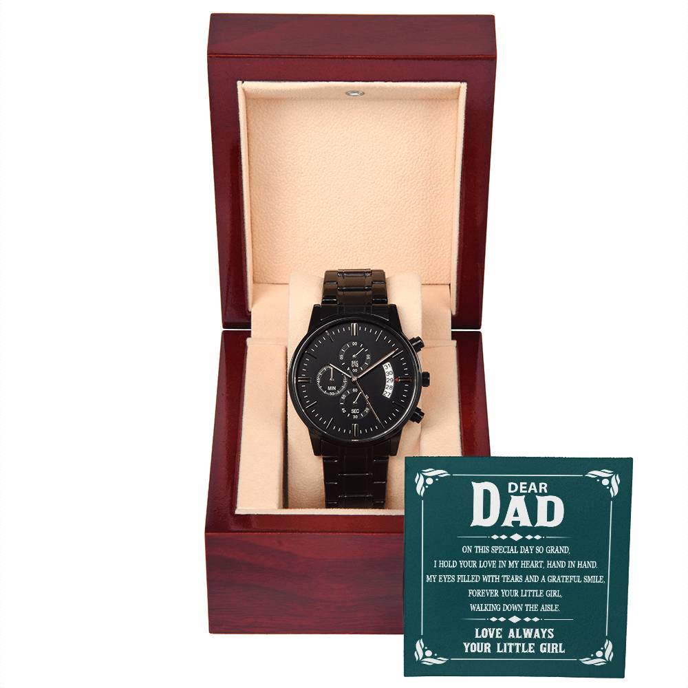 Black Chronograph Watch, Dear Dad