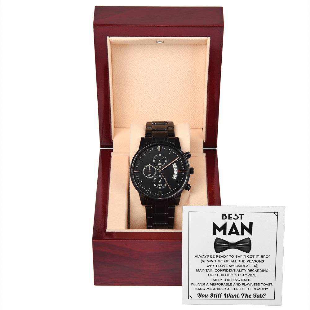 Black Chronograph Watch - To My Best Man
