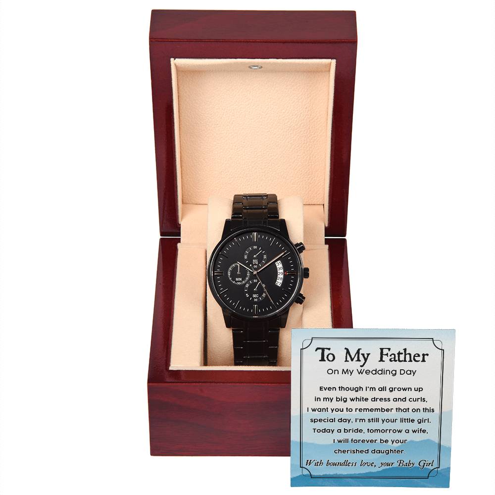 Black Chronograph Watch - To My Father On My Wedding Day