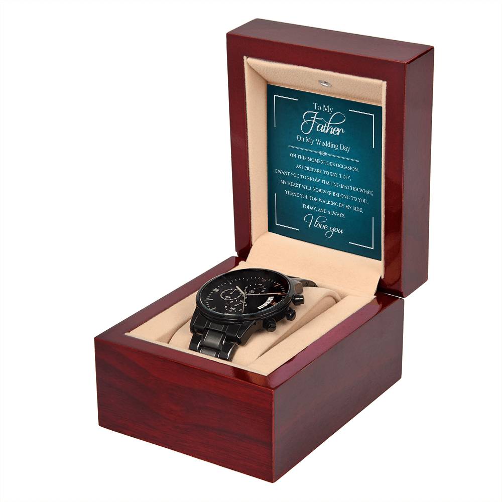 Black Chronograph Watch - To My Father On My Wedding Day