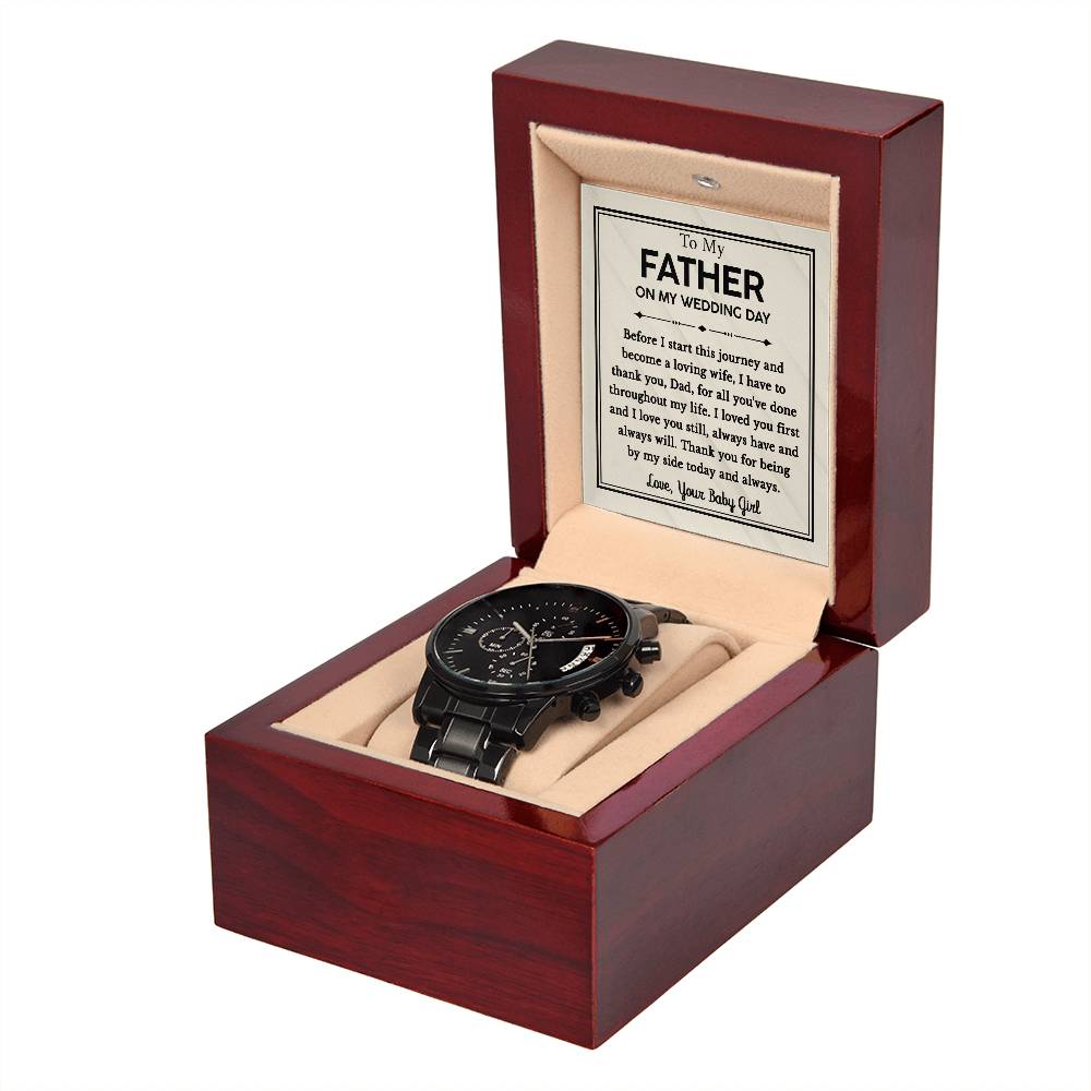 Black Chronograph Watch - To My Father On My Wedding Day