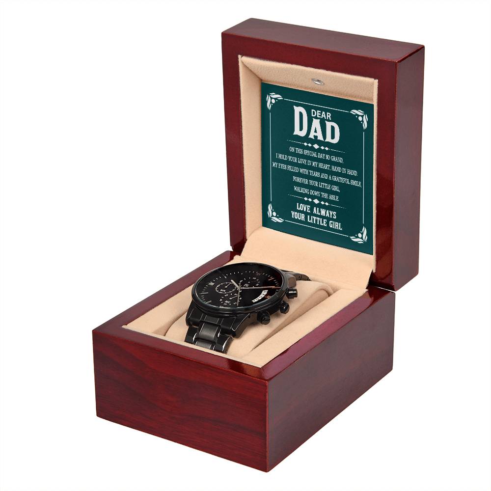 Black Chronograph Watch, Dear Dad