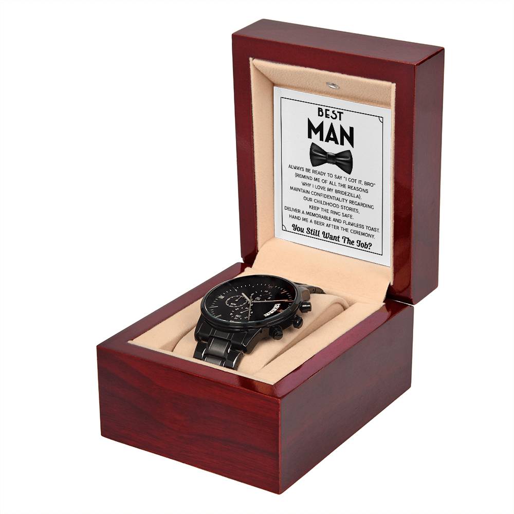 Black Chronograph Watch - To My Best Man