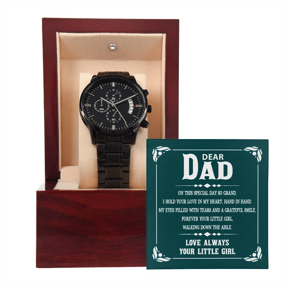 Black Chronograph Watch, Dear Dad