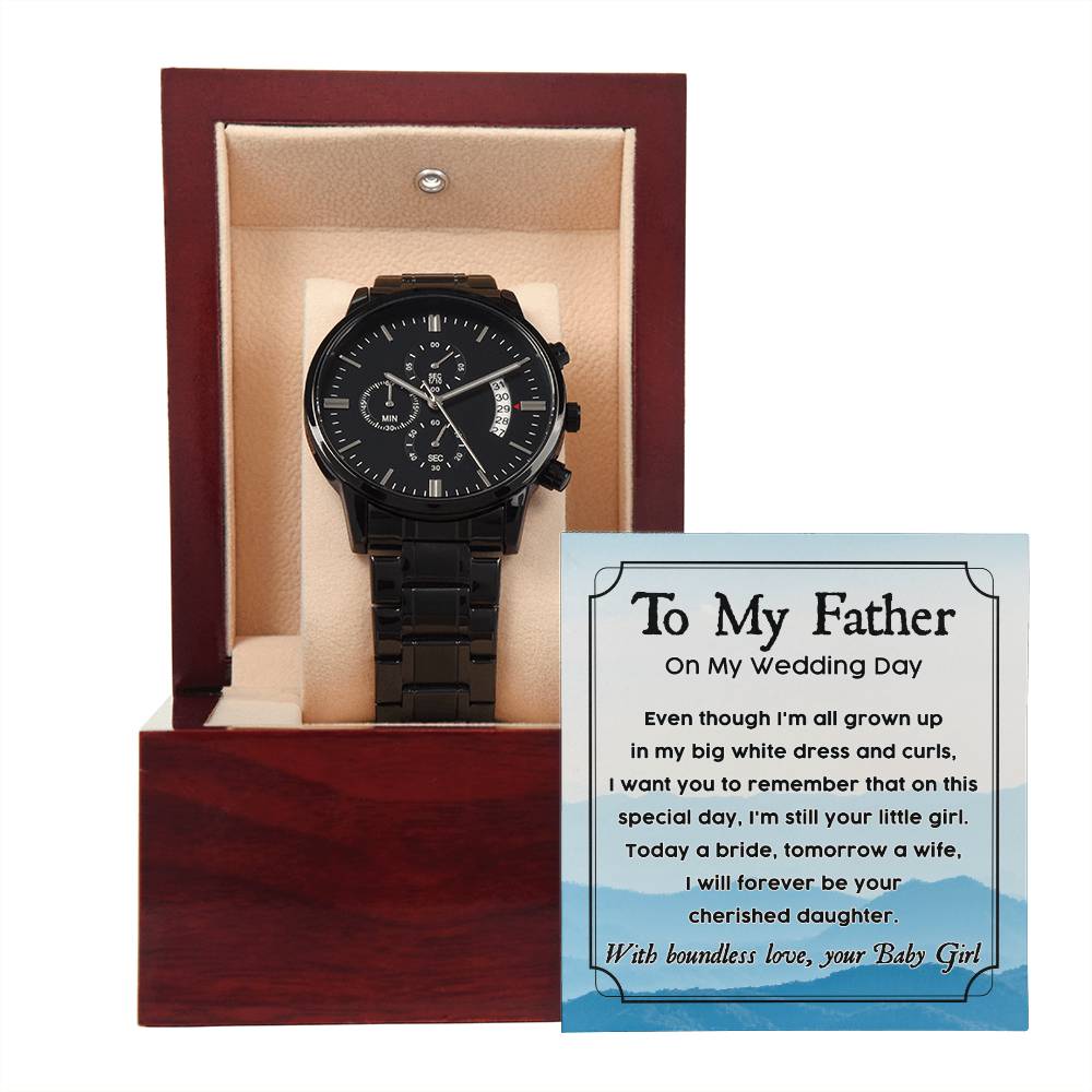 Black Chronograph Watch - To My Father On My Wedding Day