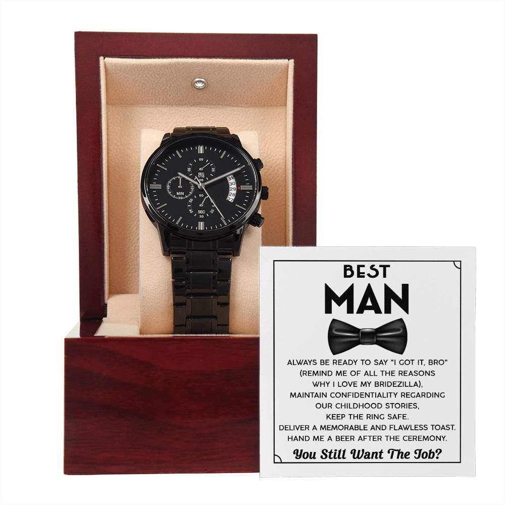 Black Chronograph Watch - To My Best Man