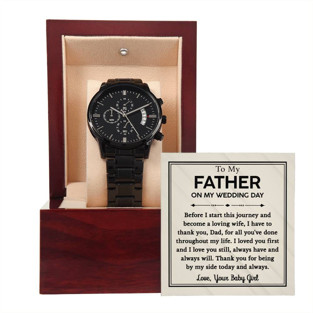 Black Chronograph Watch - To My Father On My Wedding Day