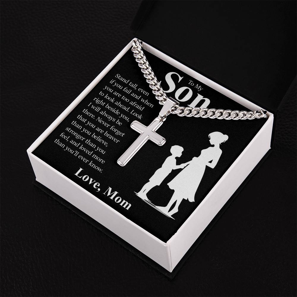 Cuban Chain with Cross Necklace