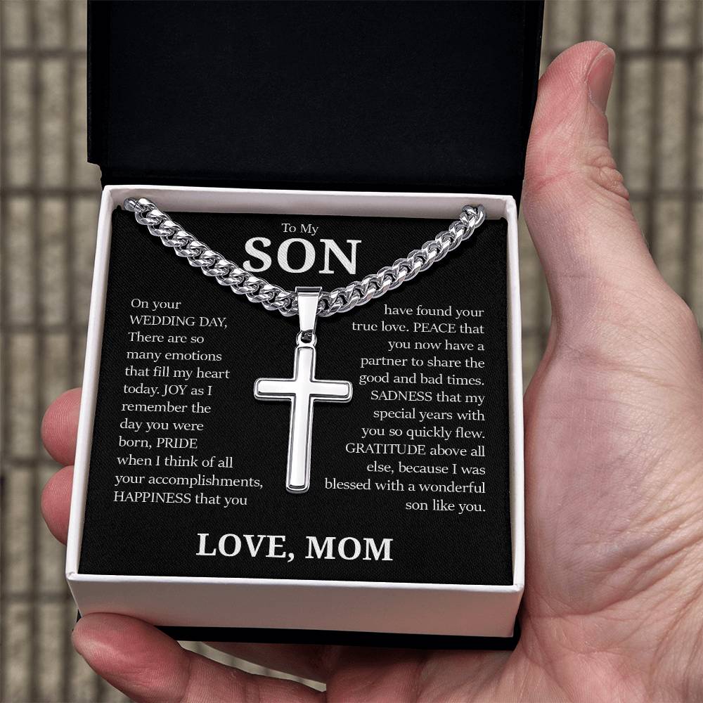 Cuban Chain with Cross Necklace
