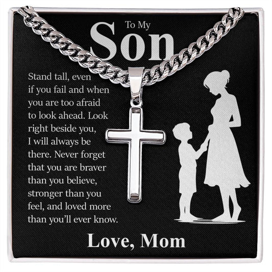 Cuban Chain with Cross Necklace