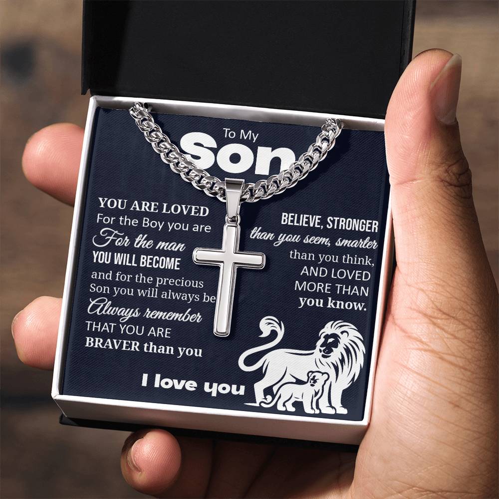 Cuban Chain with Cross Necklace