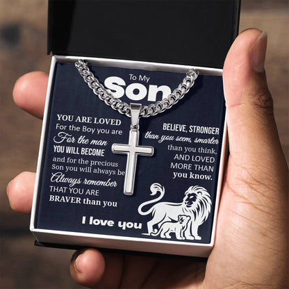 Cuban Chain with Cross Necklace