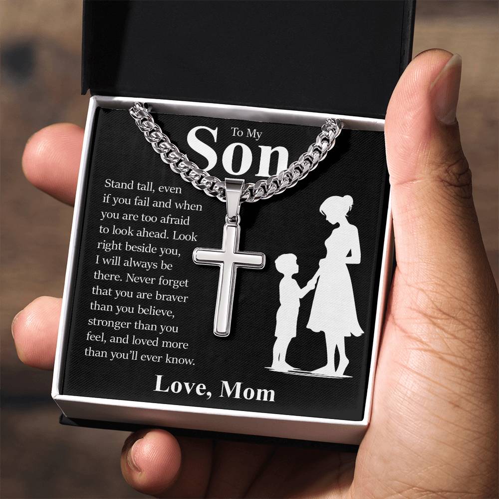 Cuban Chain with Cross Necklace