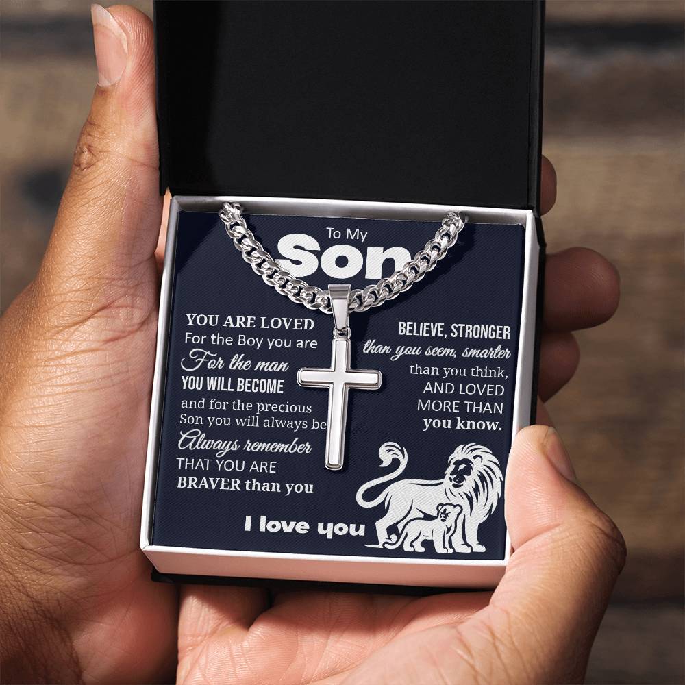 Cuban Chain with Cross Necklace