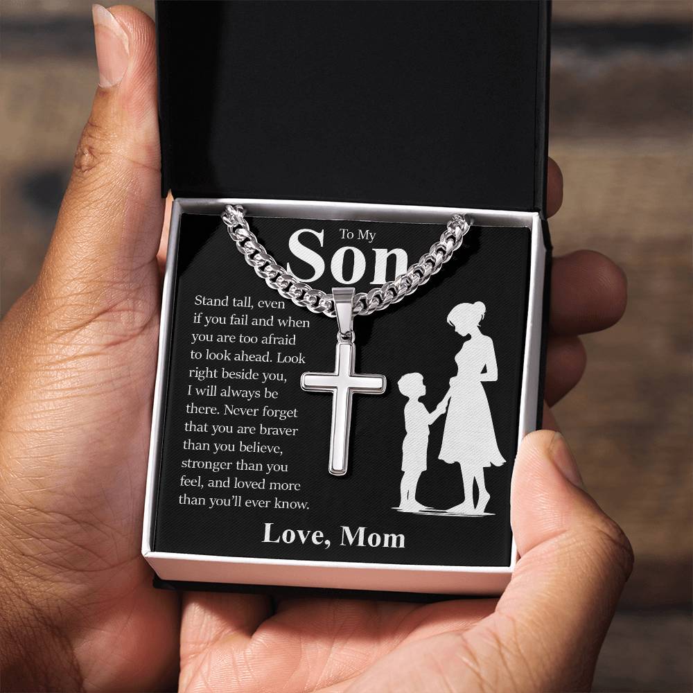 Cuban Chain with Cross Necklace