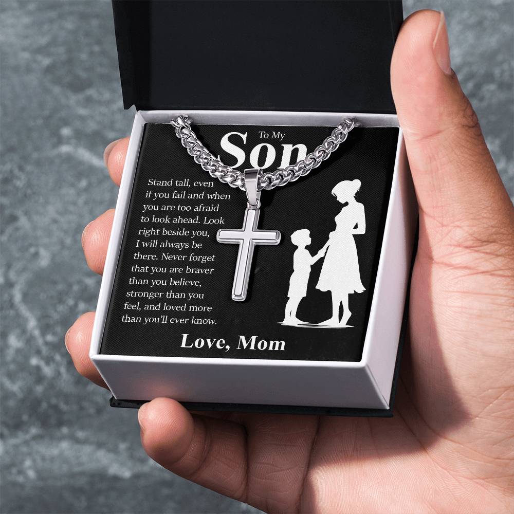 Cuban Chain with Cross Necklace