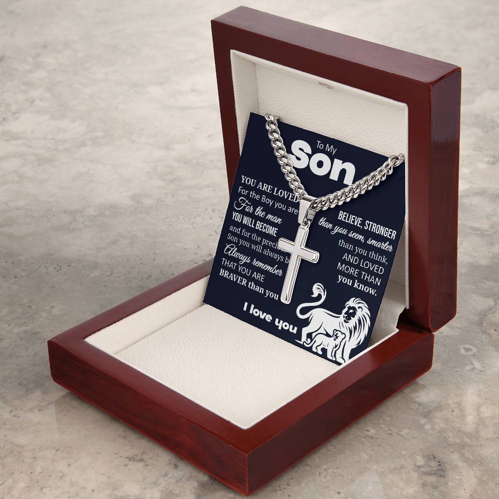 Cuban Chain with Cross Necklace