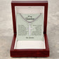 To My Grandson "Never Forget That I Love You" Cuban Chain Cross Necklace