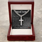 To My Dear Son "Happy Father's Day" Cuban Chain Cross Necklace