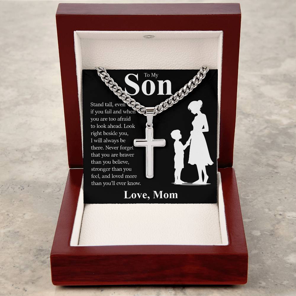 Cuban Chain with Cross Necklace