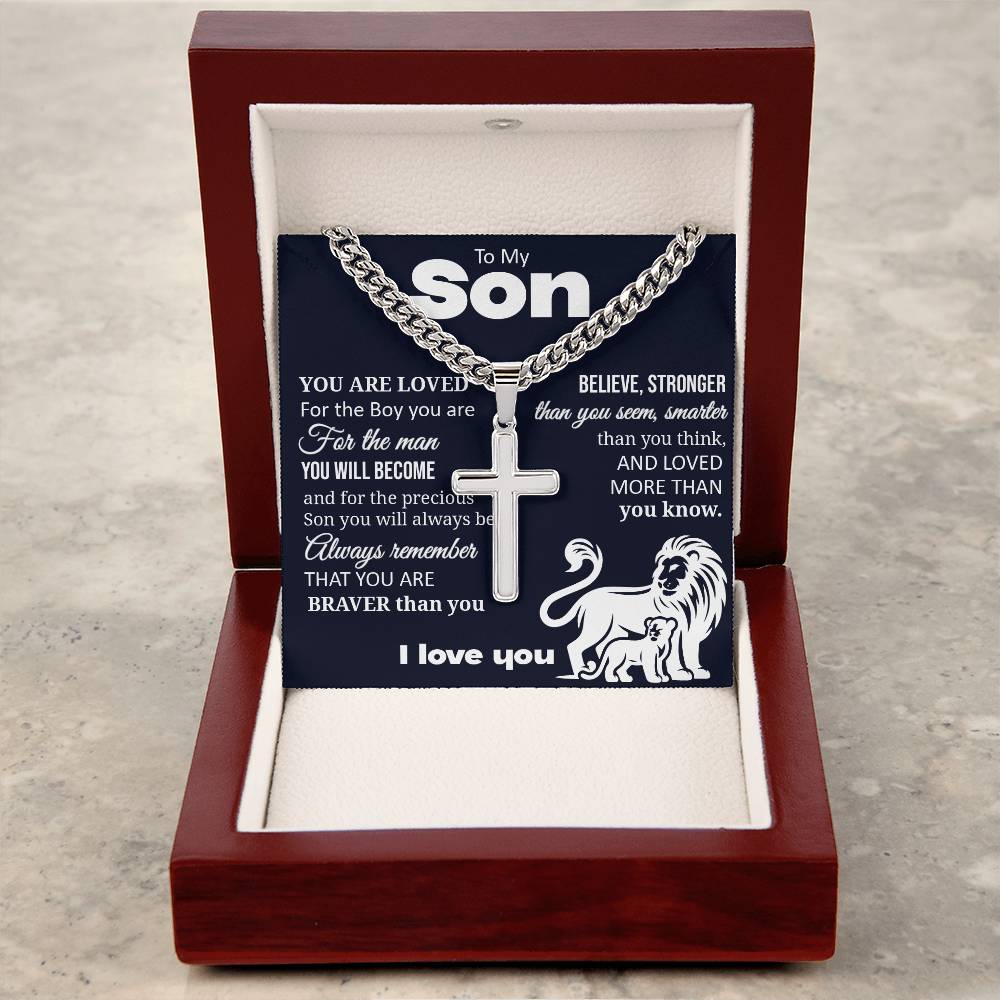 Cuban Chain with Cross Necklace