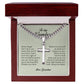 To My Grandson "Never Forget That I Love You" Cuban Chain Cross Necklace