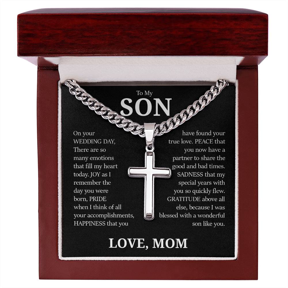 Cuban Chain with Cross Necklace