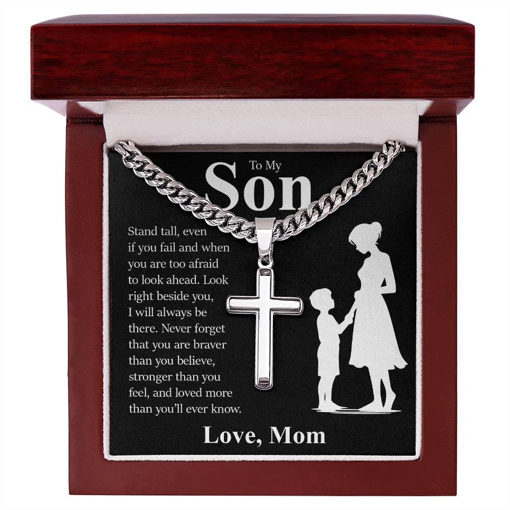 Cuban Chain with Cross Necklace